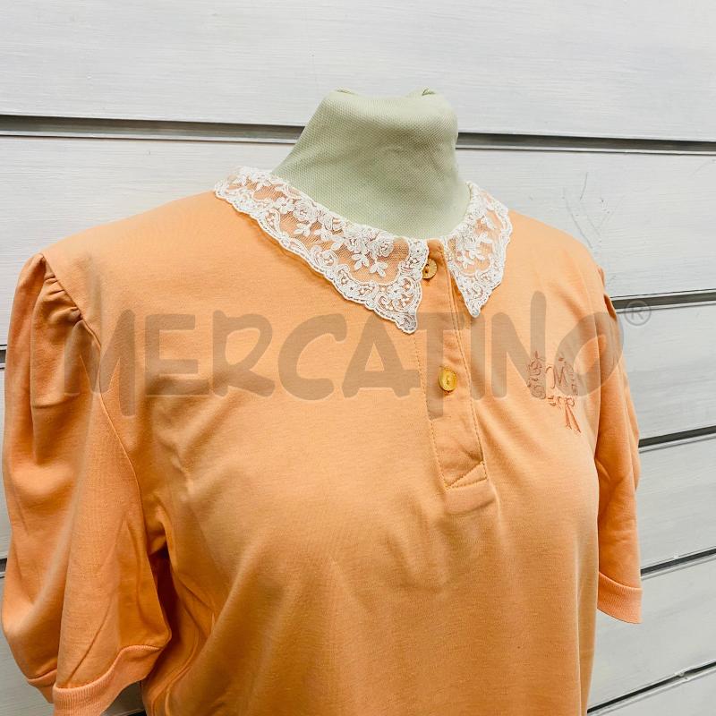 T SHIRT DONNA MARELLA TRICOT SALMONE BAVERO DI PIZZO DETTAGLIO RICAMATO  | Mercatino dell'Usato Lago patria - giugliano in c. 2