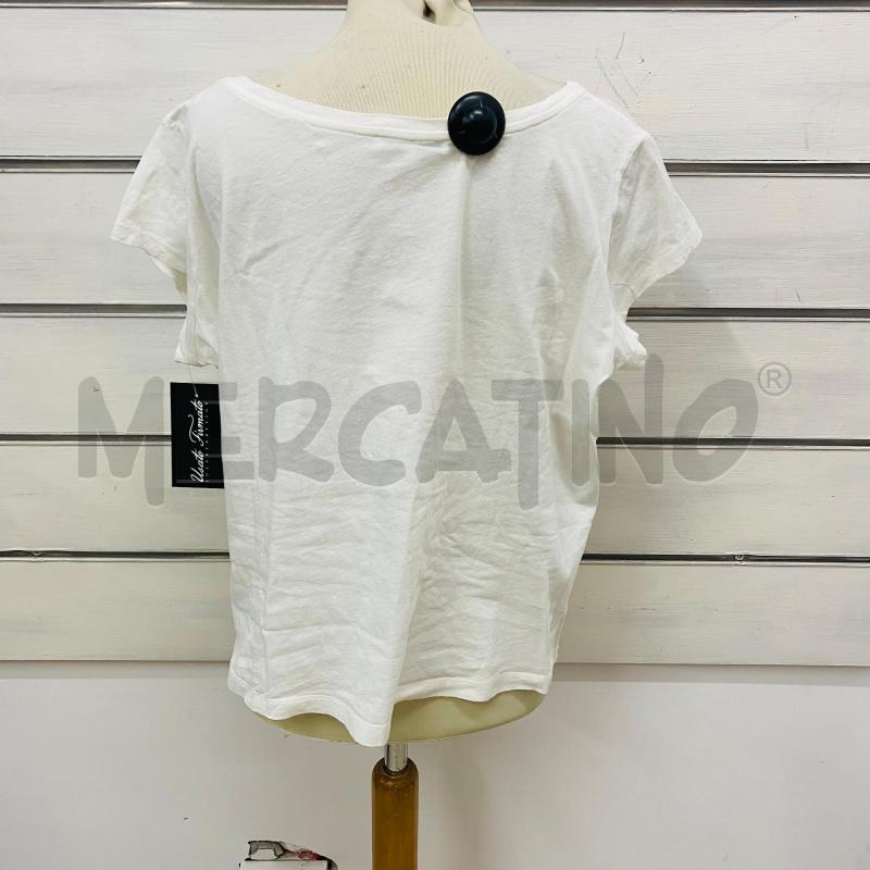 T SHIRT DONNA PATRIZIA PEPE BIANCA DISEGNO DOAANA RICCIA | Mercatino dell'Usato Lago patria - giugliano in c. 5