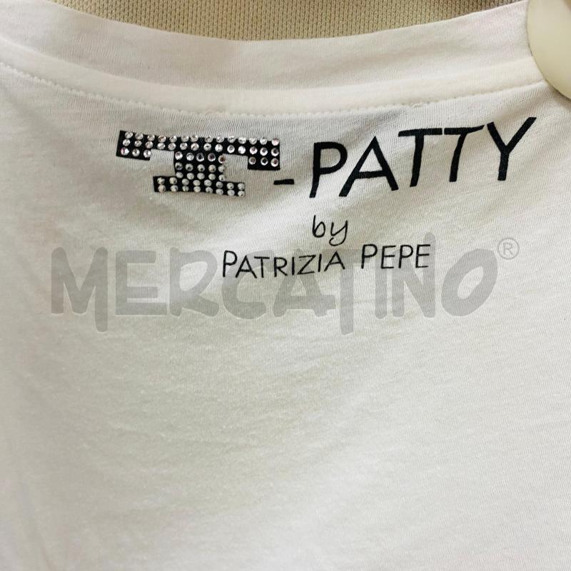 T SHIRT DONNA PATRIZIA PEPE BIANCA FIORI ROSA GRIGI  | Mercatino dell'Usato Lago patria - giugliano in c. 5