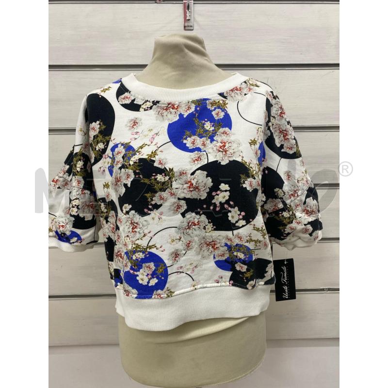 T SHIRT DONNA PINKO  BIANCA FIORI DISEGNI NERI BLI  | Mercatino dell'Usato Lago patria - giugliano in c. 1