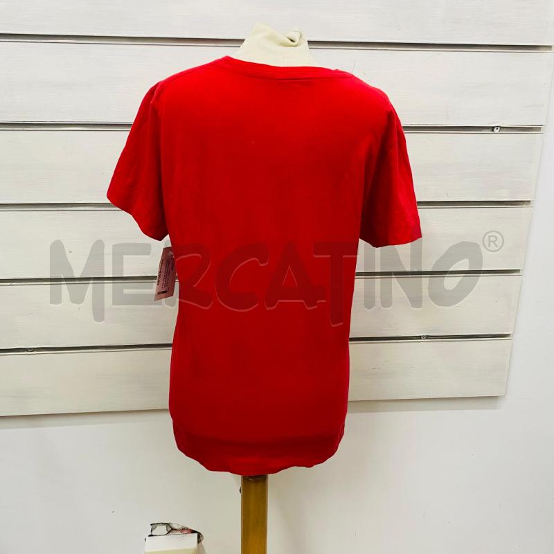 T SHIRT DONNA RICHMOND ROSSA CON ROSA DISEGNO NERO  | Mercatino dell'Usato Lago patria - giugliano in c. 4