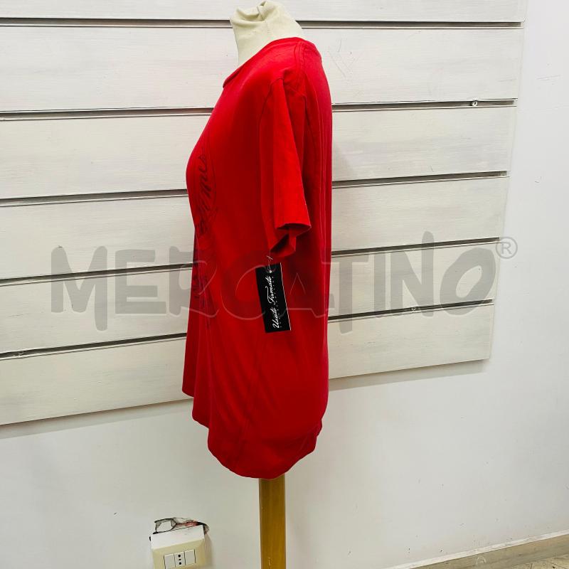 T SHIRT DONNA RICHMOND ROSSA CON ROSA DISEGNO NERO  | Mercatino dell'Usato Lago patria - giugliano in c. 5