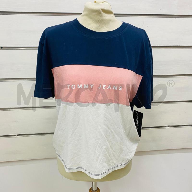 T SHIRT DONNA TOMMY HILFIGER BLU RIGA ROSA BIANCA  | Mercatino dell'Usato Lago patria - giugliano in c. 1