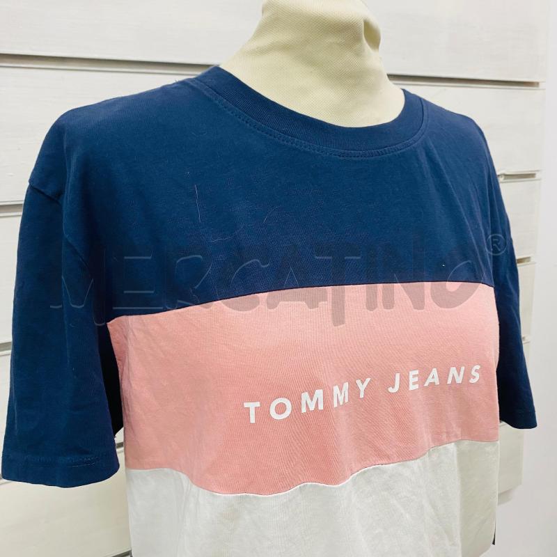 T SHIRT DONNA TOMMY HILFIGER BLU RIGA ROSA BIANCA  | Mercatino dell'Usato Lago patria - giugliano in c. 2