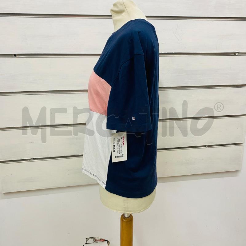 T SHIRT DONNA TOMMY HILFIGER BLU RIGA ROSA BIANCA  | Mercatino dell'Usato Lago patria - giugliano in c. 5