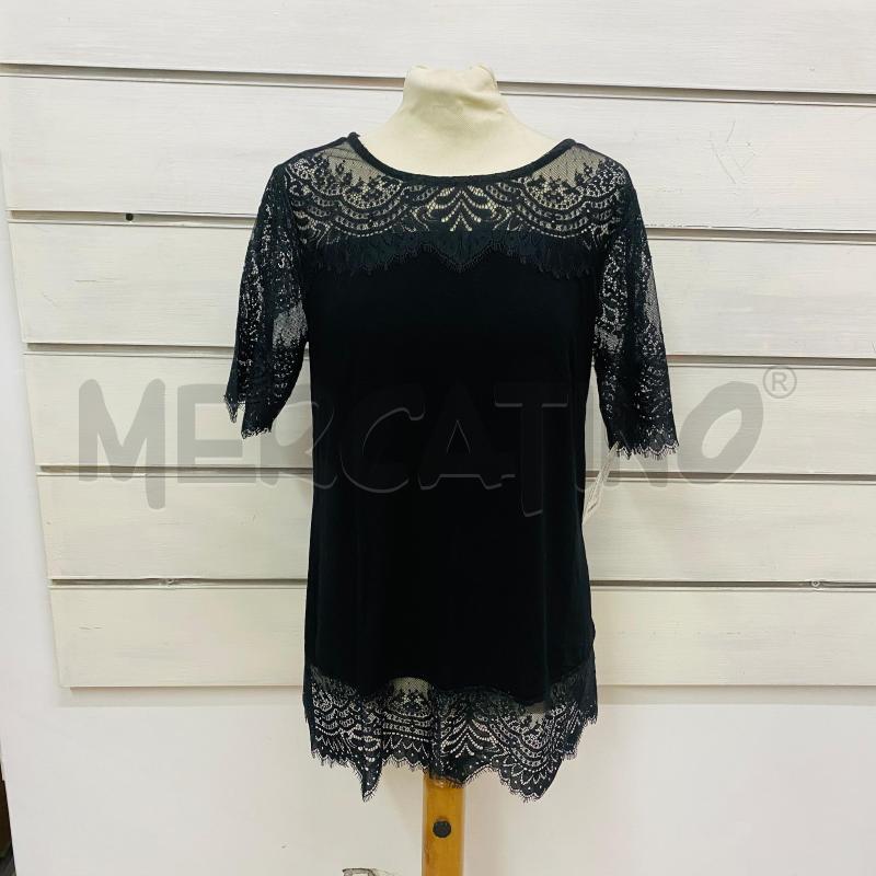 T SHIRT DONNA TWIN SET NERA PIZZO SCOLLO | Mercatino dell'Usato Lago patria - giugliano in c. 1