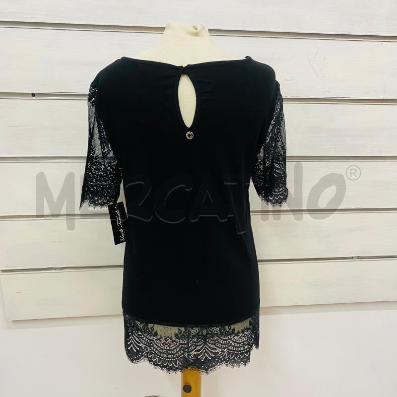 T SHIRT DONNA TWIN SET NERA PIZZO SCOLLO | Mercatino dell'Usato Lago patria - giugliano in c. 5
