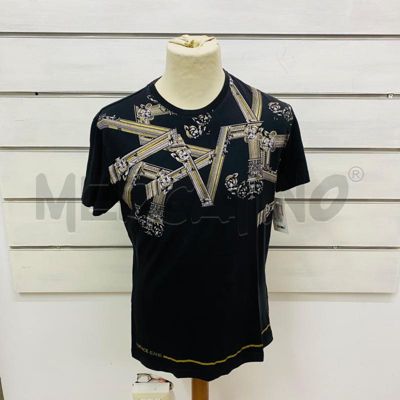 T SHIRT UOMO VERSACE JEANS NERA DISEGNO DORATO | Mercatino dell'Usato Lago patria - giugliano in c. 1