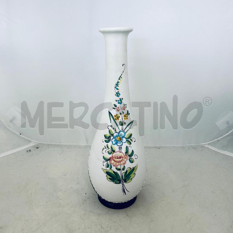 VASO MONOFIORE BIANCO E NERO DERUTA CN DISEGNO FLOREALE | Mercatino dell'Usato Lago patria - giugliano in c. 1