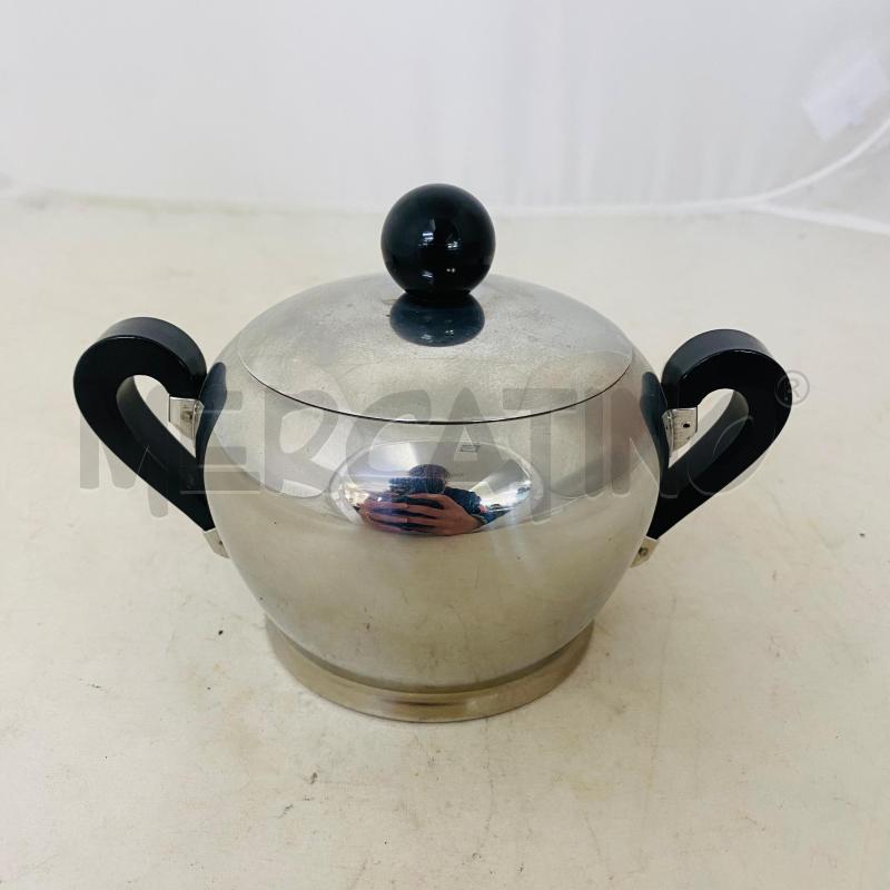 ZUCCHERIERA ALESSI BOMBE ACCIAIO MANICI NERI | Mercatino dell'Usato Lago patria - giugliano in c. 1