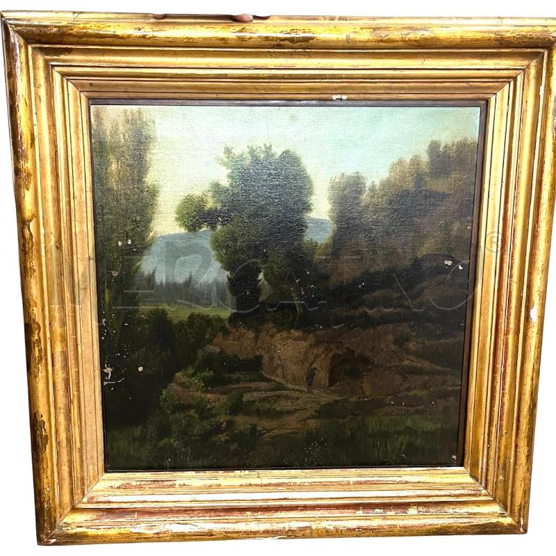DIPINTO OLIO SU TELA ACHILLE CARRILLO 1871 | Mercatino dell'Usato Varcaturo - giugliano in c. 1