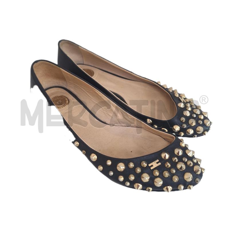 BALLERINA ELISABETTA FRANCHI NERO BORCHIE | Mercatino dell'Usato Ottaviano 1