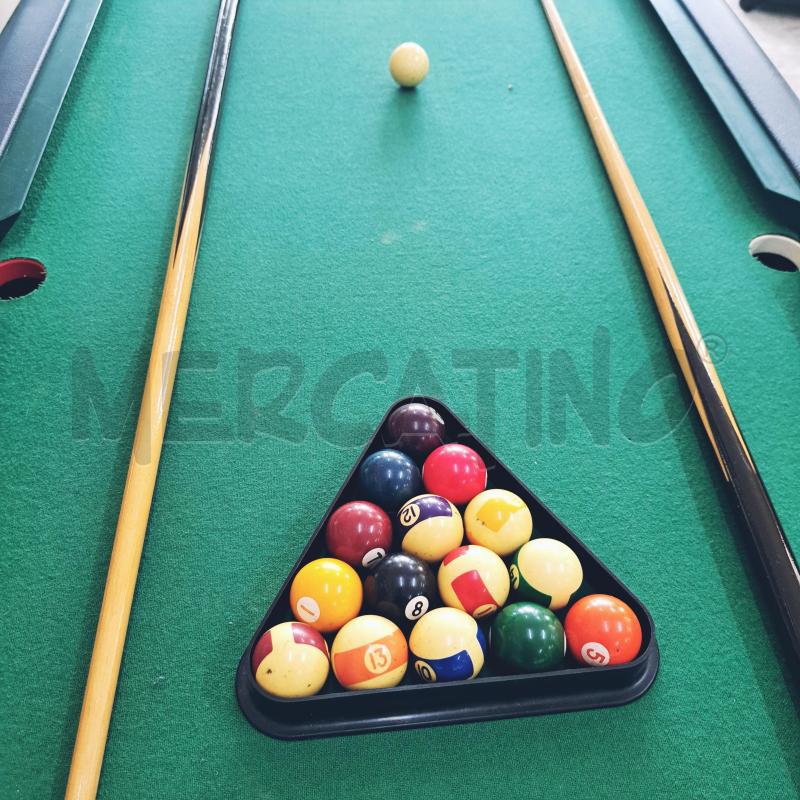 BILIARDO NERO TAPPETO VERDE + 2 ASTE DA GIOCO  | Mercatino dell'Usato Ottaviano 4