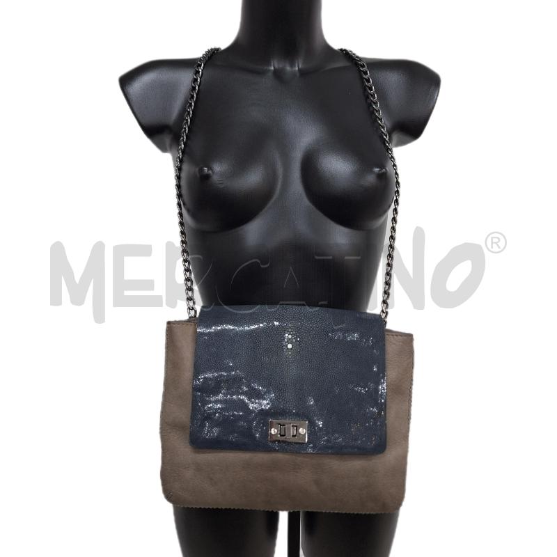 BORSA DONNA CIVIDINI VERA PELLE GRIGIO TRACOLLA | Mercatino dell'Usato Ottaviano 1