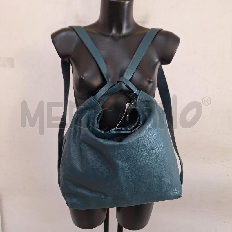BORSA DONNA FLACCO ZAINO VERDE VERA PELLE | Mercatino dell'Usato Ottaviano 2