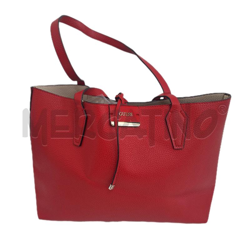 BORSA DONNA GUESS ROSSO SCRITTA | Mercatino dell'Usato Ottaviano 1