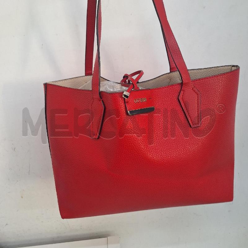 BORSA DONNA GUESS ROSSO SCRITTA | Mercatino dell'Usato Ottaviano 2