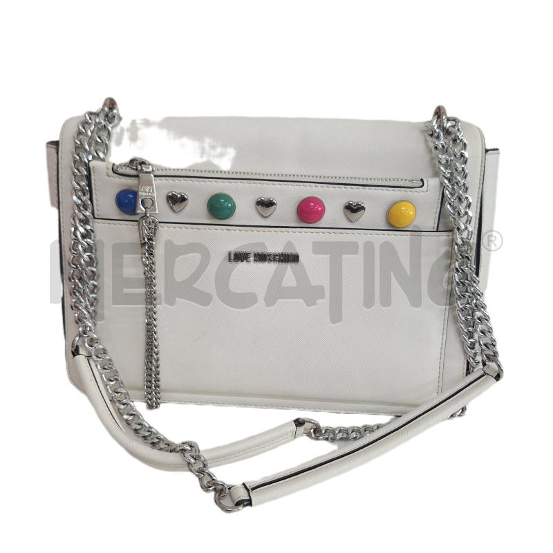 BORSA DONNA LOVE MOSCHINO BIANCO BORCHIE COLORATE | Mercatino dell'Usato Ottaviano 1