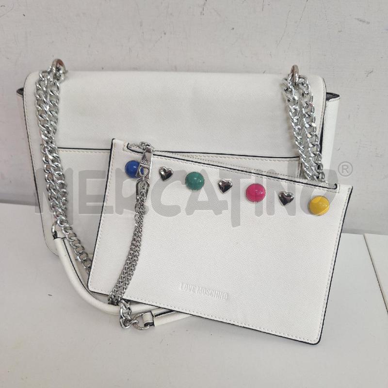 BORSA DONNA LOVE MOSCHINO BIANCO BORCHIE COLORATE | Mercatino dell'Usato Ottaviano 2