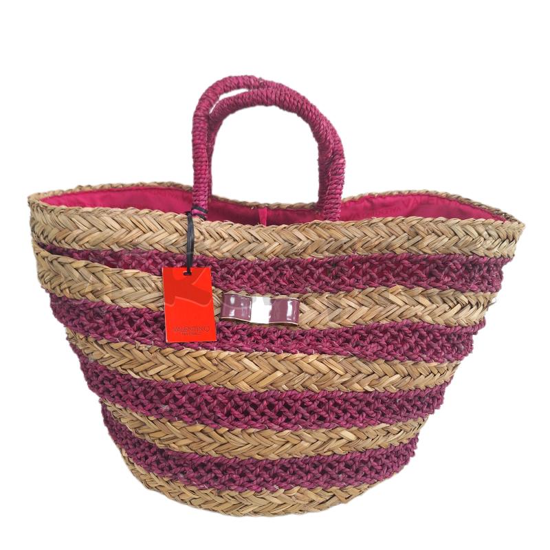 BORSA DONNA MARIO VALENTINO VIMINI BEIGE FUCSIA NUOVO | Mercatino dell'Usato Ottaviano 1