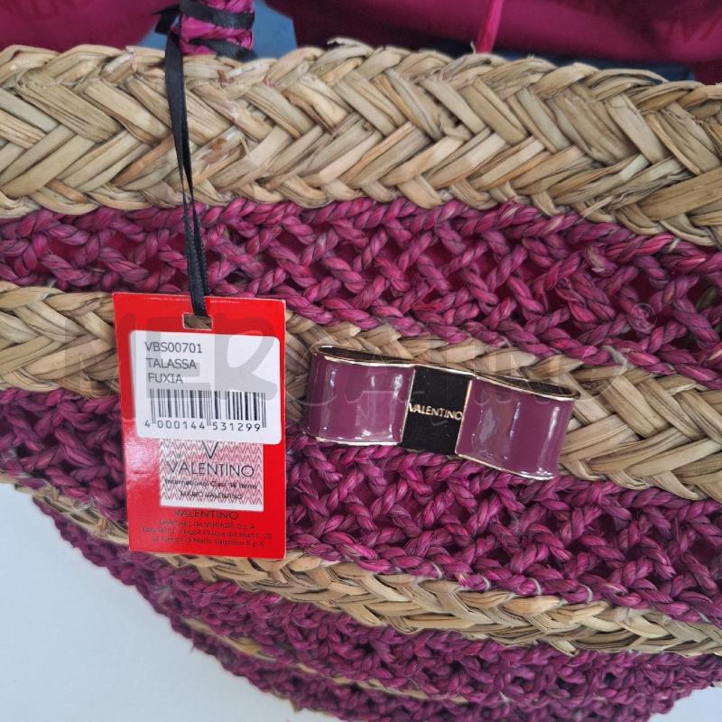 BORSA DONNA MARIO VALENTINO VIMINI BEIGE FUCSIA NUOVO | Mercatino dell'Usato Ottaviano 3