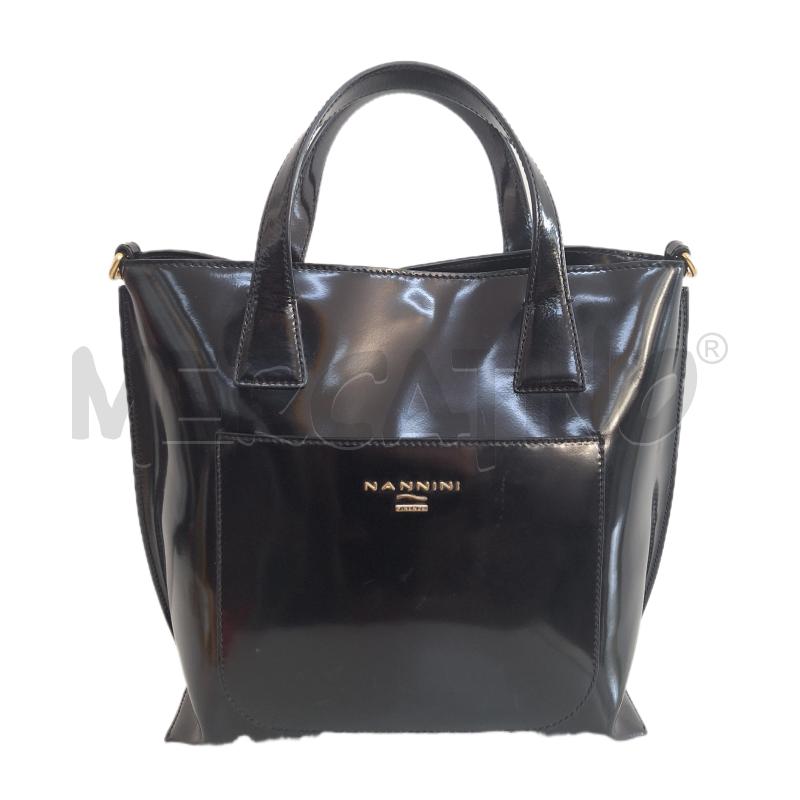 BORSA DONNA NANNINI NERO GENUINE LEATHER | Mercatino dell'Usato Ottaviano 1