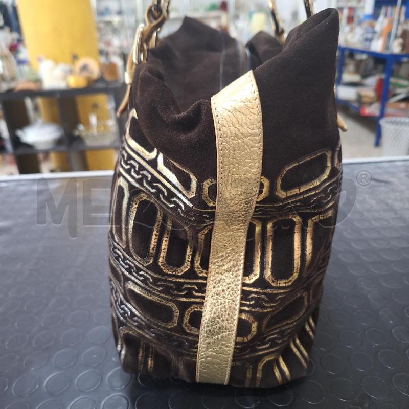 BORSA DONNA VERSUS VERSACE MARRONE ORO SUEDE | Mercatino dell'Usato Ottaviano 4