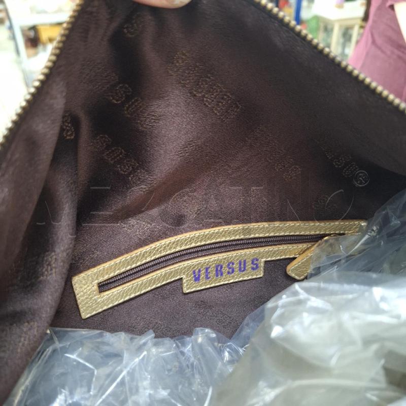 BORSA DONNA VERSUS VERSACE MARRONE ORO SUEDE | Mercatino dell'Usato Ottaviano 5