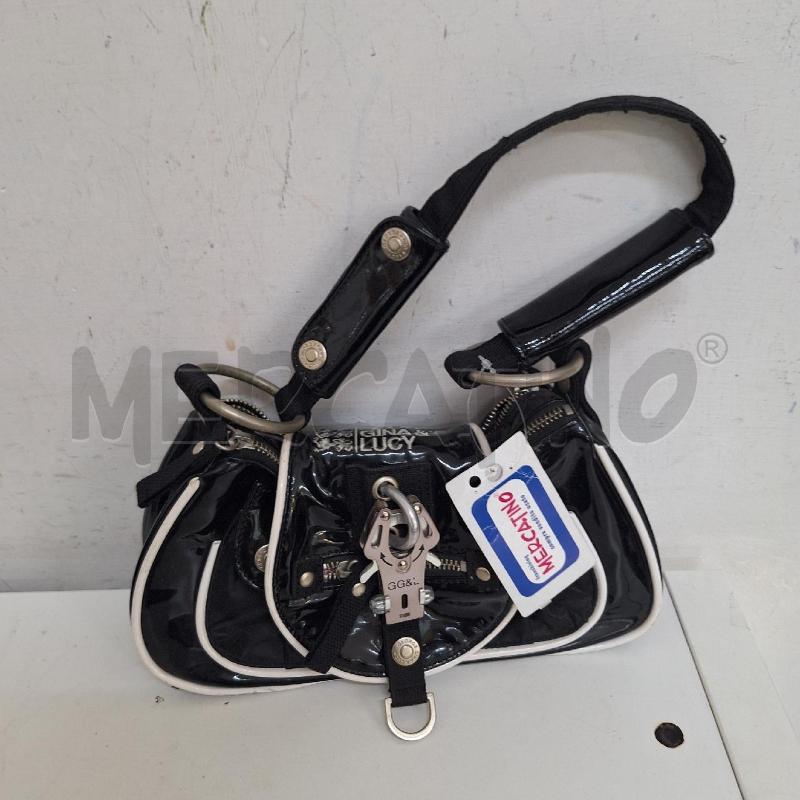 BORSETTA DONNA GEORGE GINA E LUCY NERO PVC | Mercatino dell'Usato Ottaviano 2
