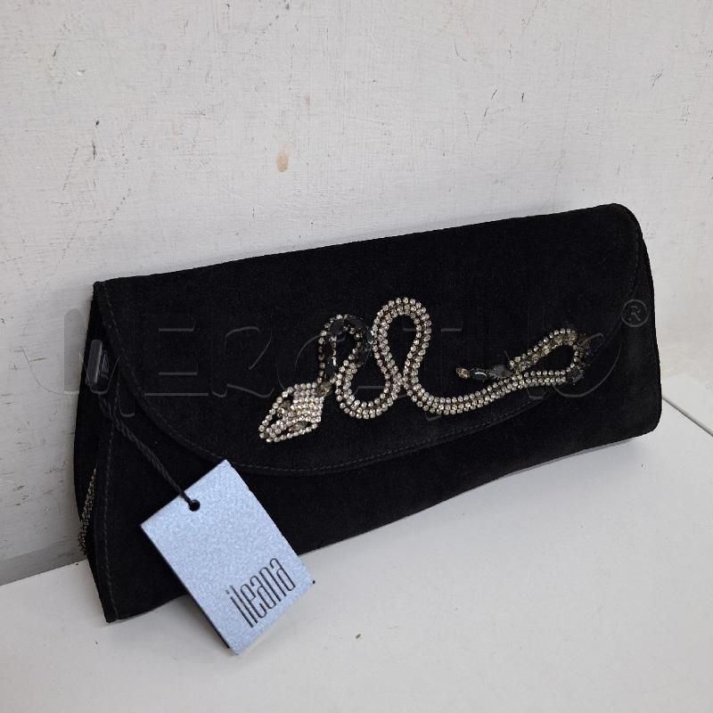 BORSETTA DONNA ILEANA NERO SERPENTE STRASS NUOVO SCAMOSCIATO | Mercatino dell'Usato Ottaviano 2
