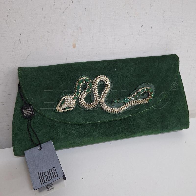 BORSETTA DONNA ILEANA SCAMOSCIATO VERDE STRASS NUOVO | Mercatino dell'Usato Ottaviano 2