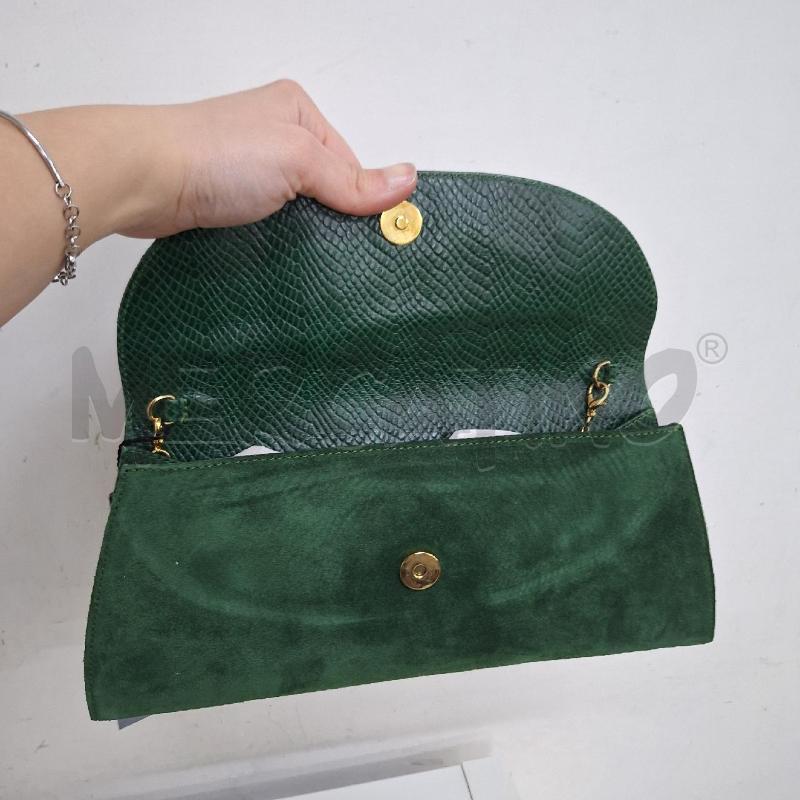 BORSETTA DONNA ILEANA SCAMOSCIATO VERDE STRASS NUOVO | Mercatino dell'Usato Ottaviano 4