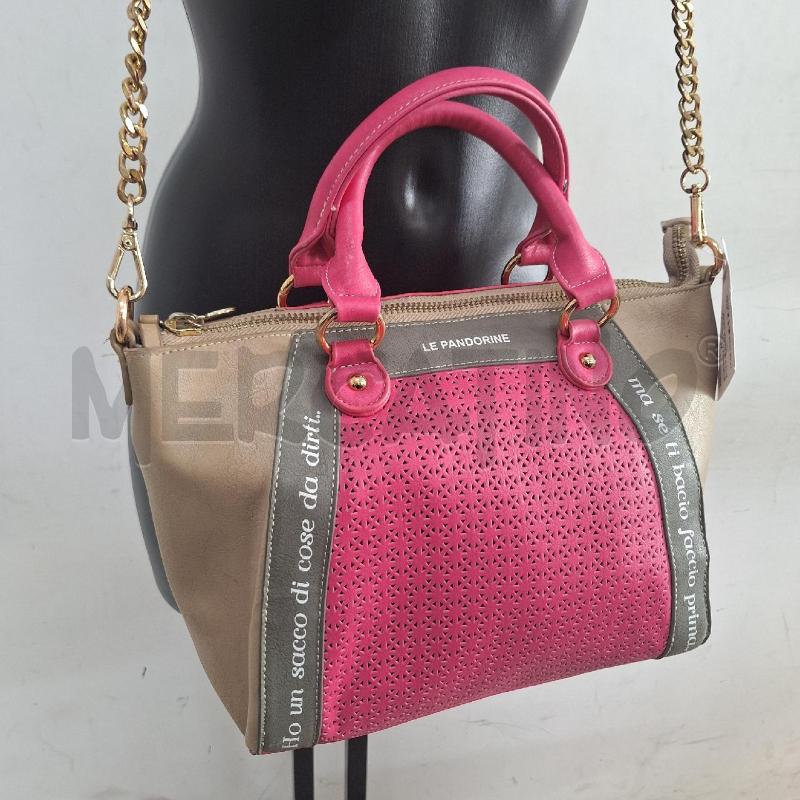 BORSETTA DONNA LE PANDORINE ROSA GRIGIO | Mercatino dell'Usato Ottaviano 2