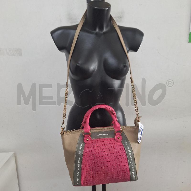 BORSETTA DONNA LE PANDORINE ROSA GRIGIO | Mercatino dell'Usato Ottaviano 3