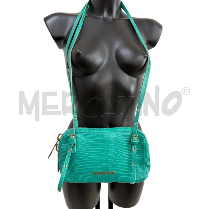 BORSETTA DONNA PATRIZIA PEPE VERDE ACQUA 100% PELLE | Mercatino dell'Usato Ottaviano 1