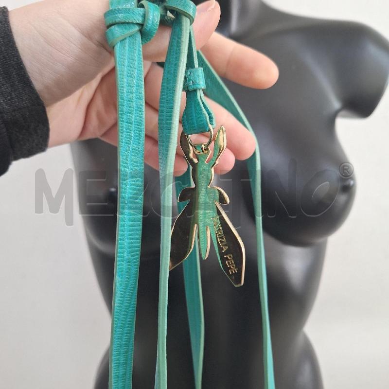 BORSETTA DONNA PATRIZIA PEPE VERDE ACQUA 100% PELLE | Mercatino dell'Usato Ottaviano 2