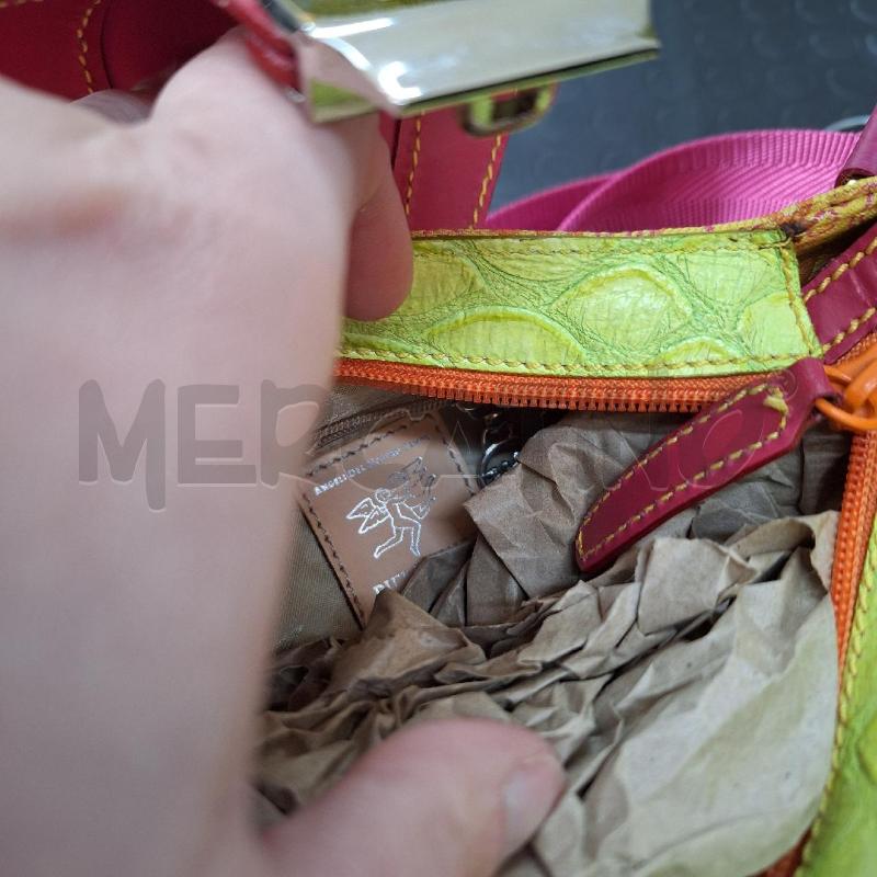 BORSETTA DONNA PIERO GUIDI ARANCIONE VERDE FUCSIA | Mercatino dell'Usato Ottaviano 4