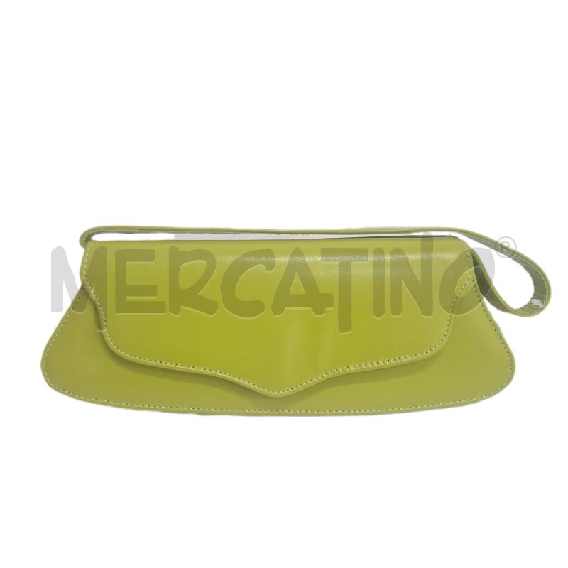 BORSETTA DONNA VERA PELLE VERDE LUNGA  | Mercatino dell'Usato Ottaviano 1