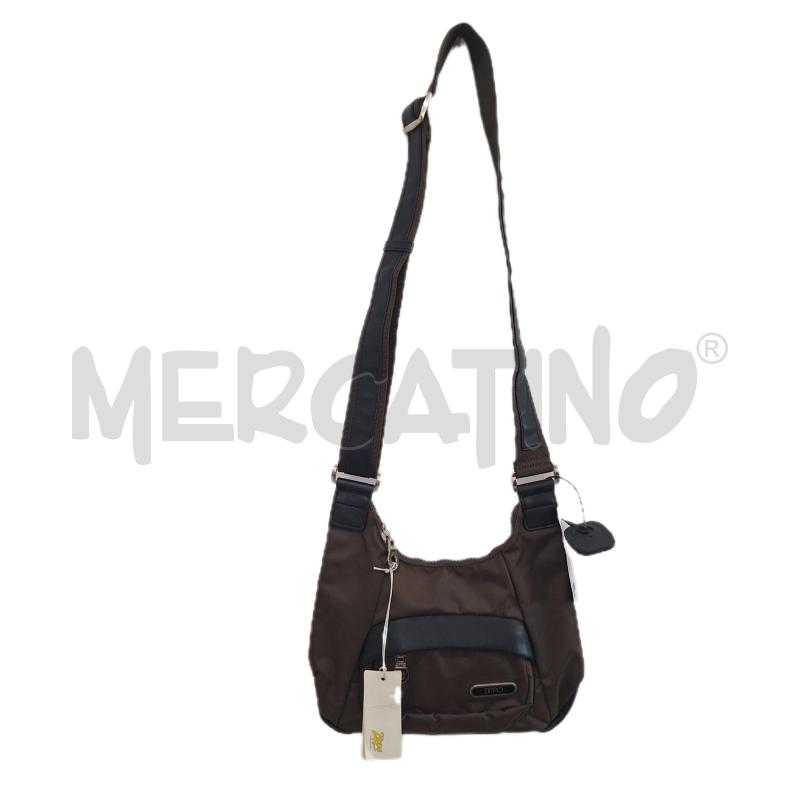 BORSETTA DONNA ZIPPO MARRONE INSERTI IN PELLE | Mercatino dell'Usato Ottaviano 1