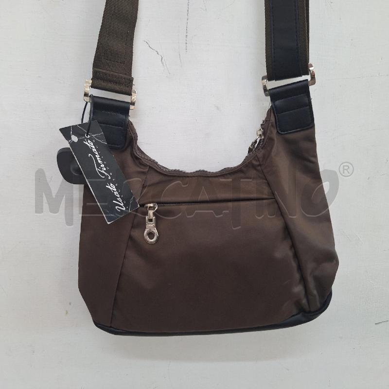 BORSETTA DONNA ZIPPO MARRONE INSERTI IN PELLE | Mercatino dell'Usato Ottaviano 3