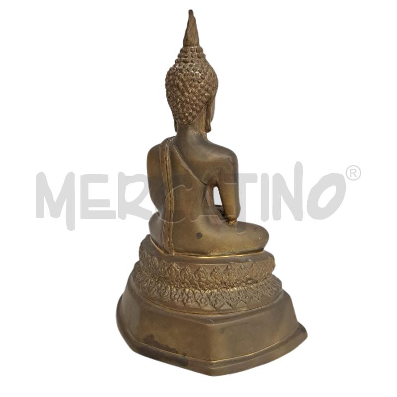 BUDDHA THAILANDESE OTTONE OCCHI DIPINTO 18 CM. | Mercatino dell'Usato Ottaviano 2