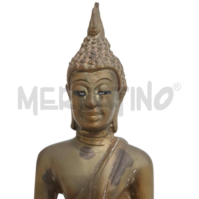 BUDDHA THAILANDESE OTTONE OCCHI DIPINTO 18 CM. | Mercatino dell'Usato Ottaviano 3