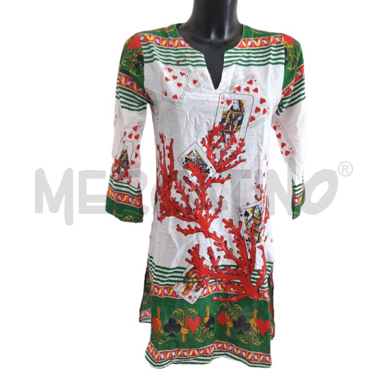CAFTANO DONNA ANTICA SARTORIA VERDE ROSSO CORALLI | Mercatino dell'Usato Ottaviano 1