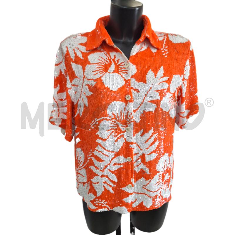 CAMICIA DONNA ASHISH ARANCIONE BIANCO PAILLETTES | Mercatino dell'Usato Ottaviano 1