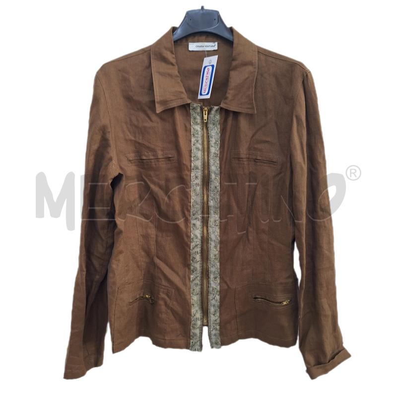 CAMICIA DONNA CHIARA VENTURA MARRONE LINO ZIP | Mercatino dell'Usato Ottaviano 1