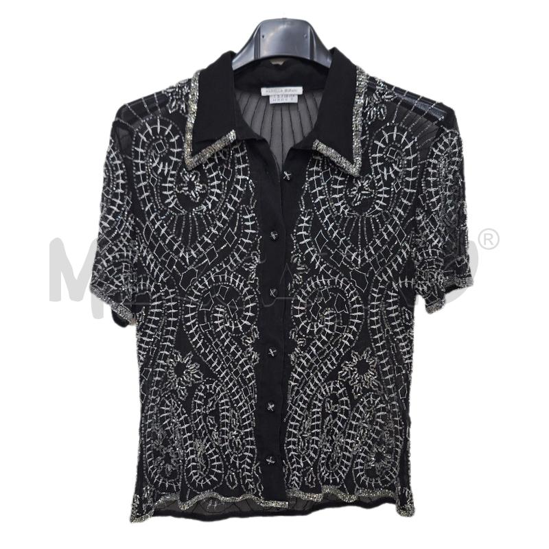 CAMICIA DONNA MARIELLA BURANI NERO APPLICAZIONI | Mercatino dell'Usato Ottaviano 1