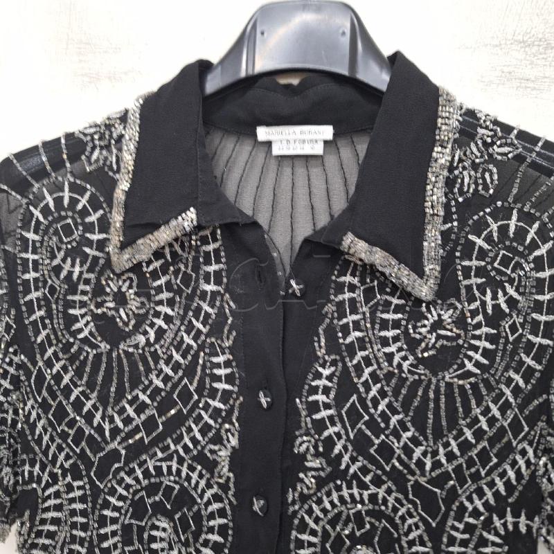 CAMICIA DONNA MARIELLA BURANI NERO APPLICAZIONI | Mercatino dell'Usato Ottaviano 3