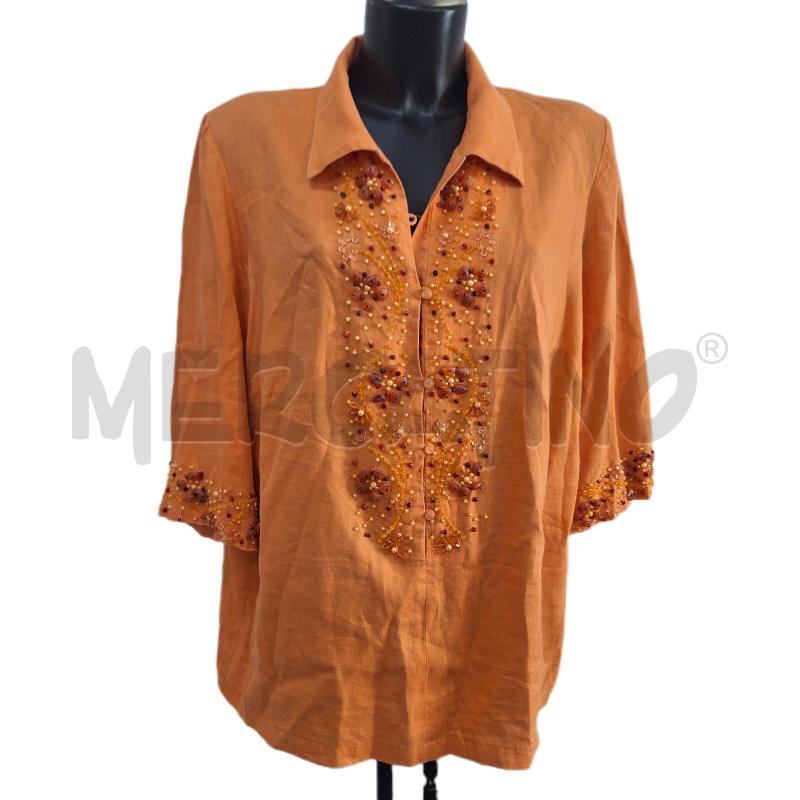 CAMICIA DONNA PRESENZE ARANCIONE APPLICAZIONI | Mercatino dell'Usato Ottaviano 1