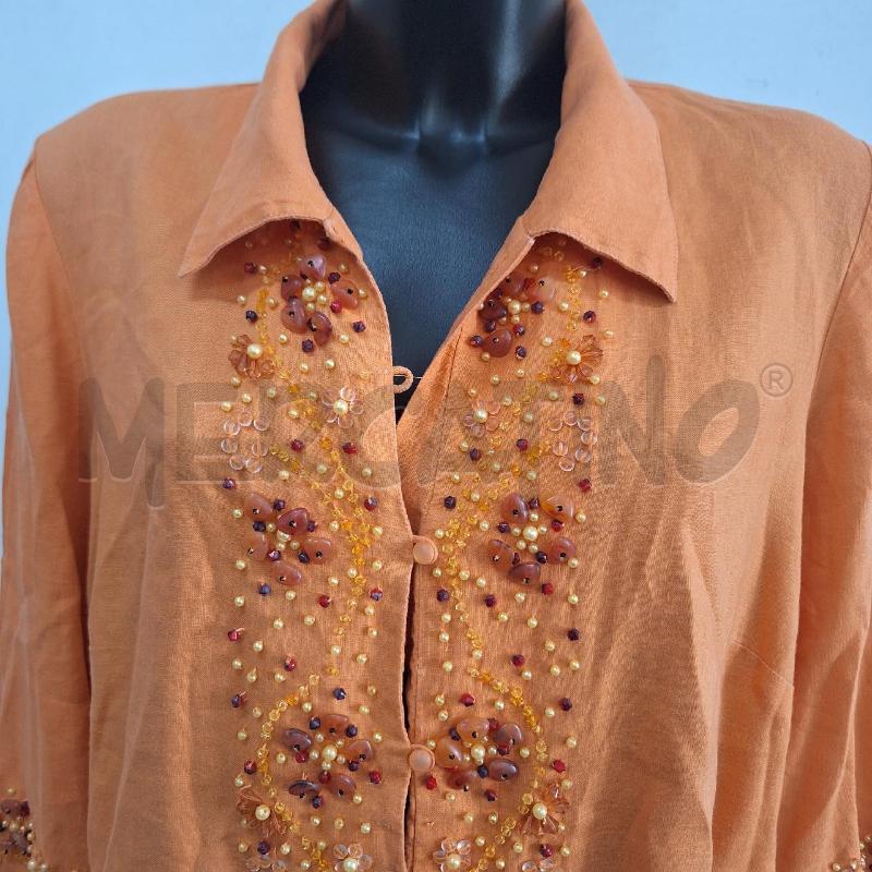 CAMICIA DONNA PRESENZE ARANCIONE APPLICAZIONI | Mercatino dell'Usato Ottaviano 2