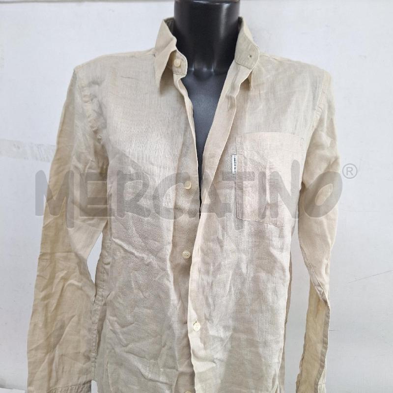 CAMICIA UOMO CALVIN KLEIN BEIGE LINO | Mercatino dell'Usato Ottaviano 2